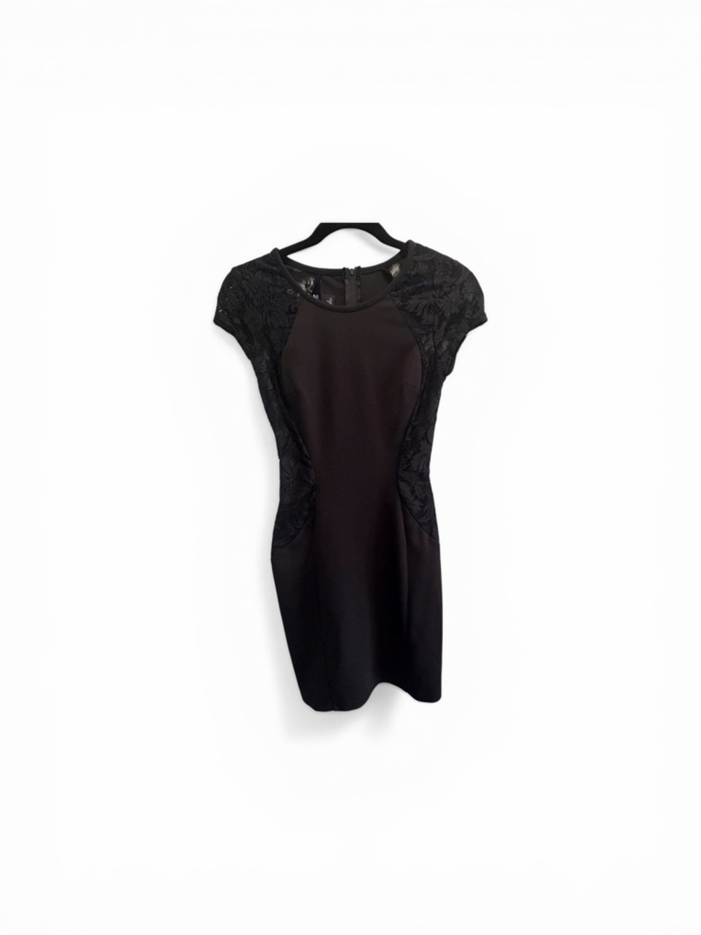 Iz Byer Black Lace-Panel Mini Dress